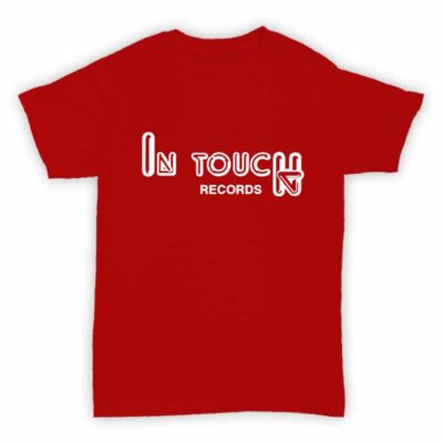 Record Label T Shirt - In Touch Records - Red With White Logo