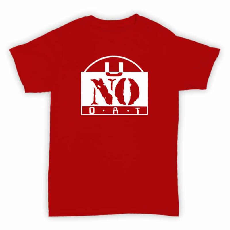 Record Label T Shirt - U No Dat - Red With White Printed Logo