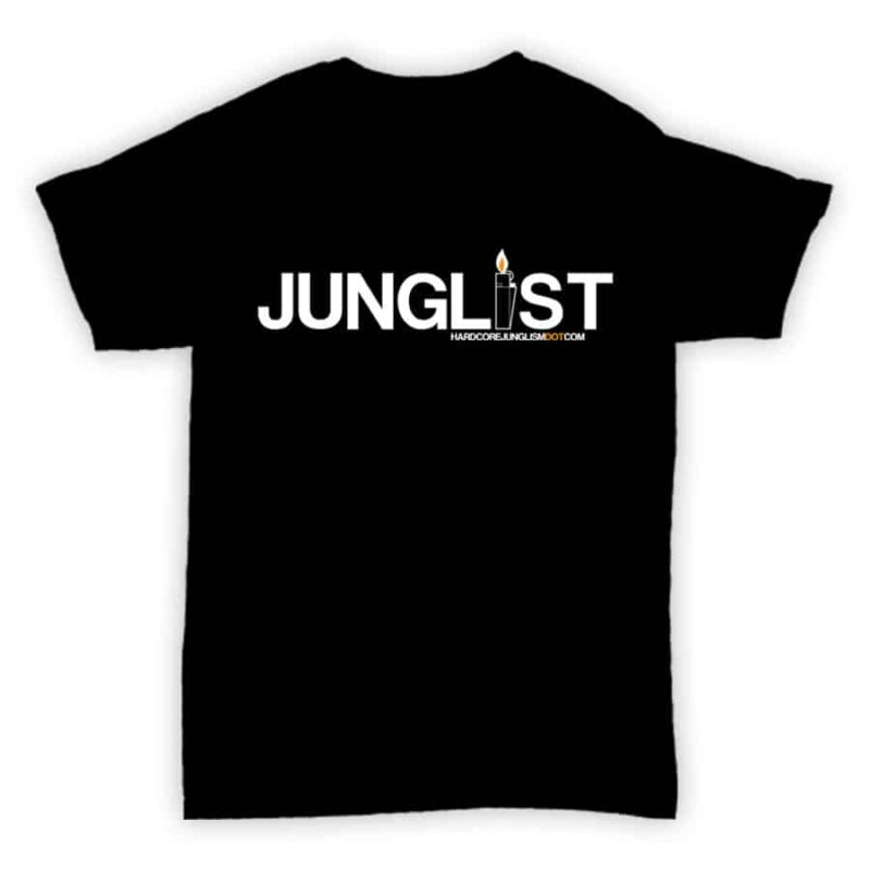 Hardcore Junglism T Shirt - Junglist - Black With White Print