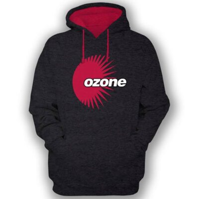 Ozone Recordings Hoodie - Black With Red Logo